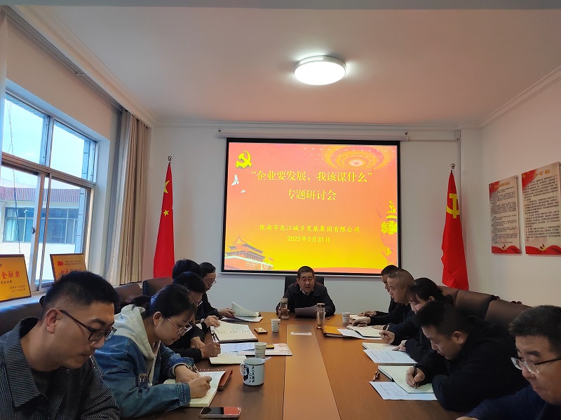 【“三抓三促”行動進(jìn)行時】市龍江城鄉(xiāng)集團(tuán)開展“隴南要發(fā)展，我該謀什么”——圍繞“加快集團(tuán)公司高質(zhì)量發(fā)展，我該謀什么”專題研討
